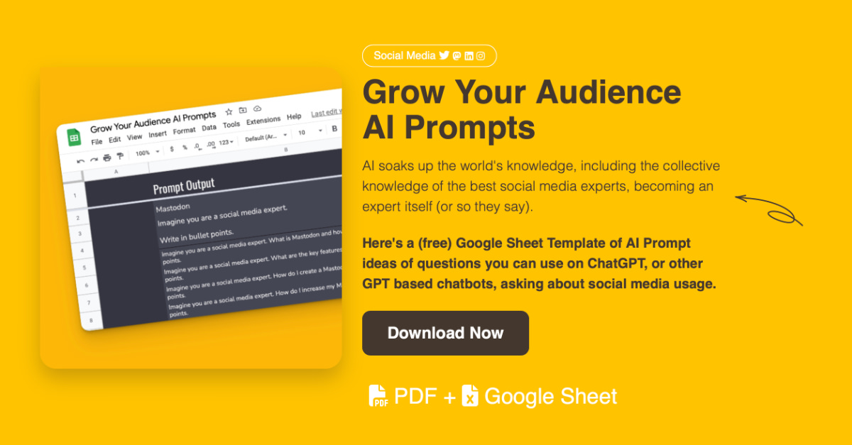 Grow Your Audience AI Prompts AI Prompt Cards Toolsheet